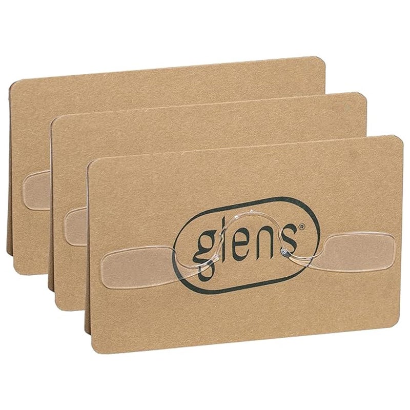 glens Unisex Armless Reading Glasses - 3 Reading Glasses +2.5 ECO Pack- Emergency Lightweight Pocket Ultra Thin Readers